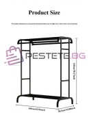 Закачалка за дрехи с поставка за обувки черна